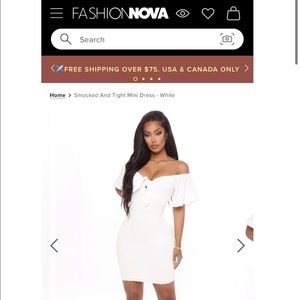 FASHION NOVA - Smocked & Tight Mini Dress 🕊